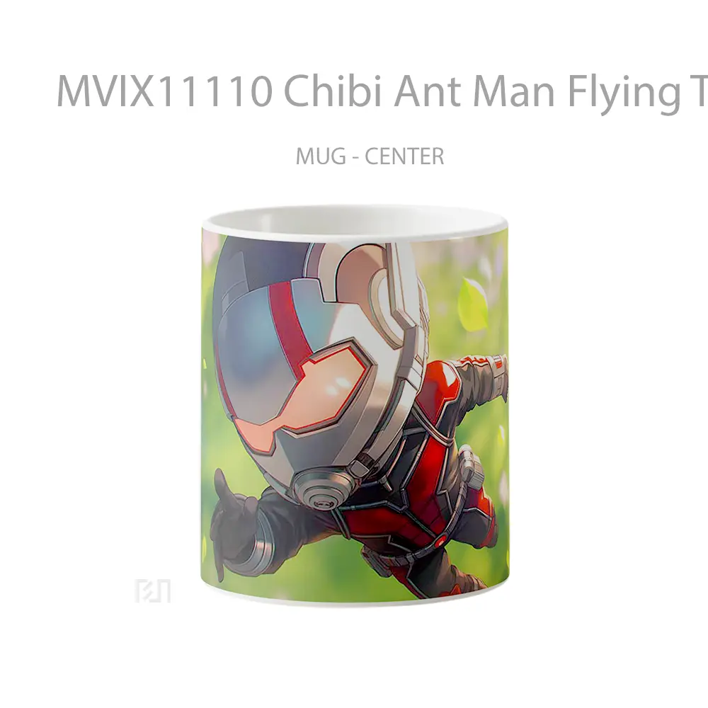Mug Chibi Ant Man Flying Through Leaves Gelas Keramik Desain Unik