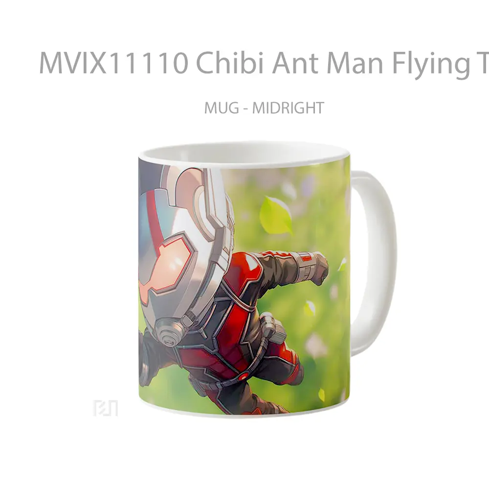 Mug Chibi Ant Man Flying Through Leaves Gelas Keramik Desain Unik - All-side / Desain