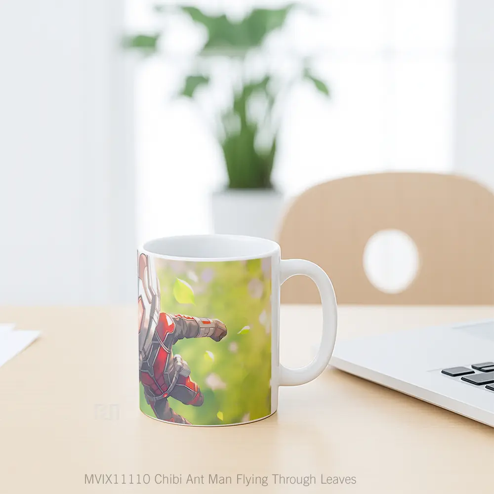 Mug Chibi Ant Man Flying Through Leaves Gelas Keramik Desain Unik - All-side / Desain