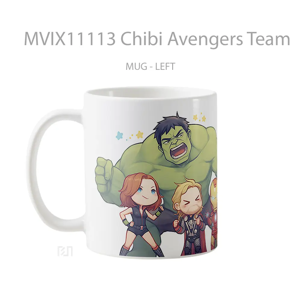 Mug Chibi Avengers Team Koleksi Mug Limited Edition - All-side / Desain