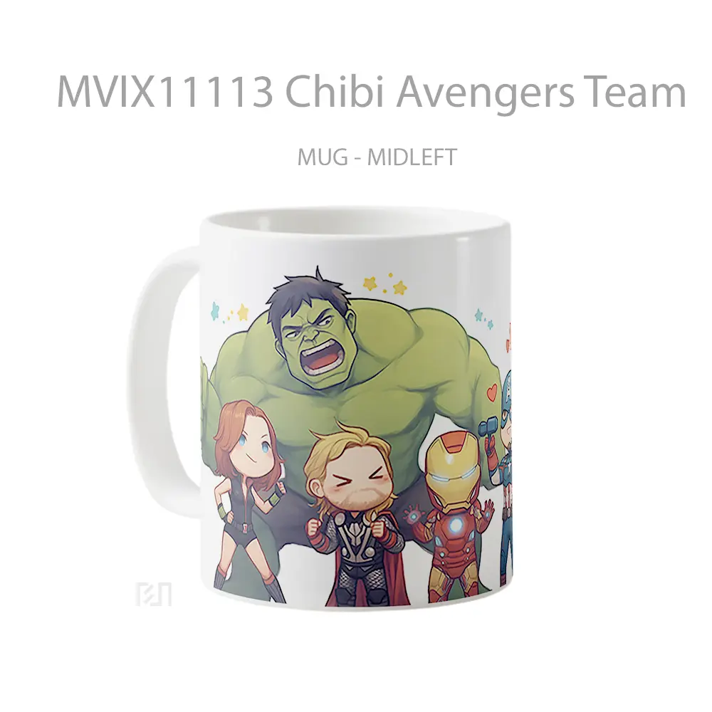 Mug Chibi Avengers Team Koleksi Mug Limited Edition - All-side / Desain