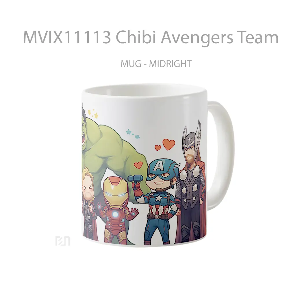 Mug Chibi Avengers Team Koleksi Mug Limited Edition - All-side / Desain