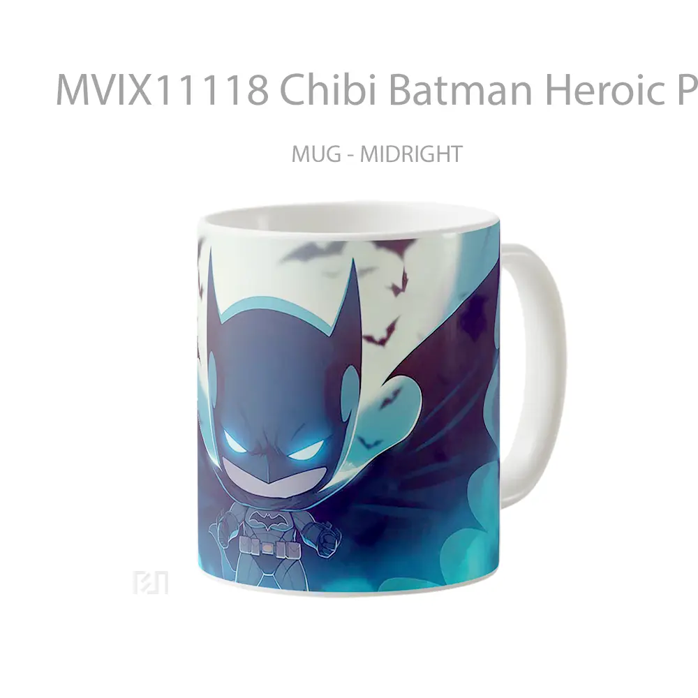 Mug Chibi Batman Heroic Pose Gelas Keramik Koleksi Anime - All-side / Desain