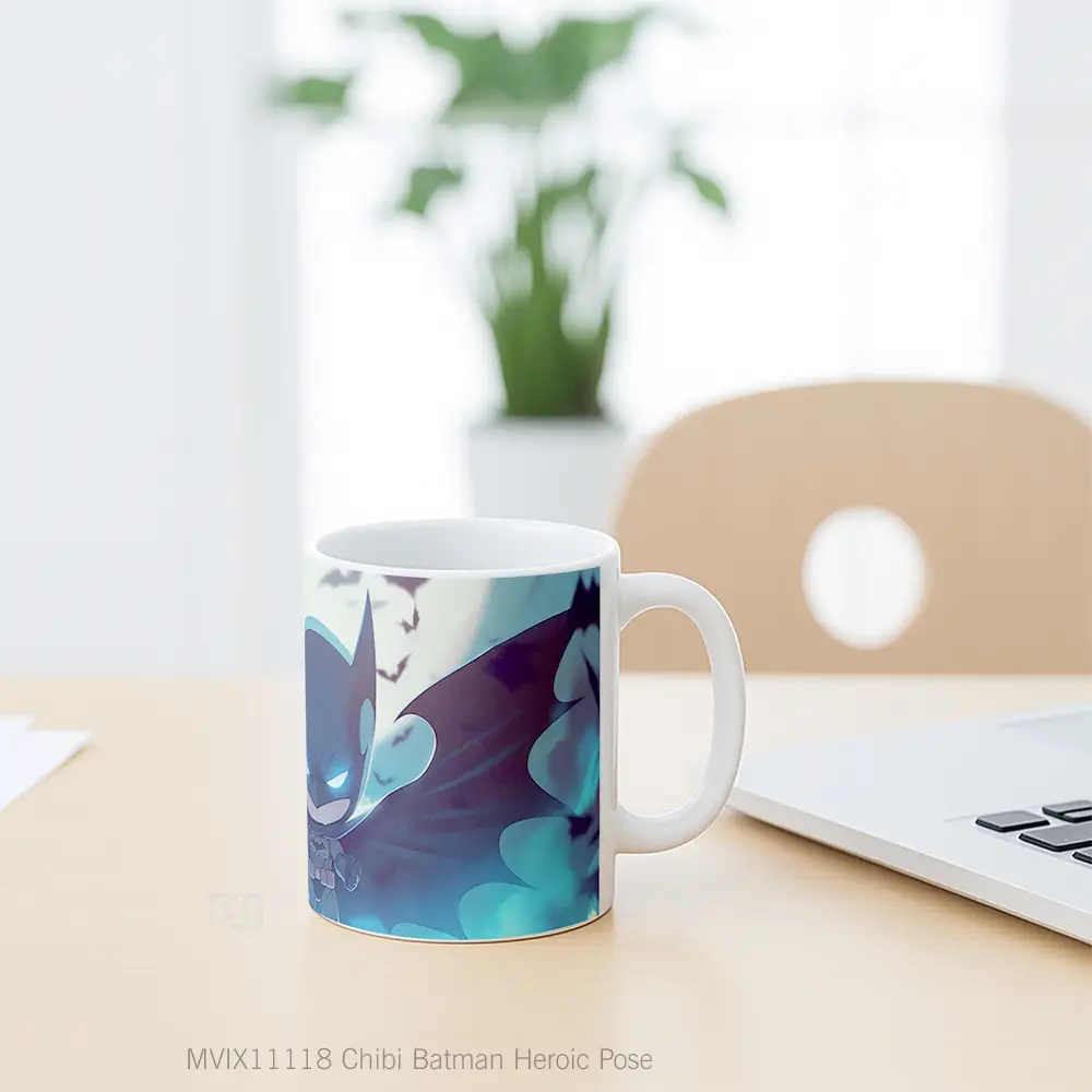 Mug Chibi Batman Heroic Pose Gelas Keramik Koleksi Anime - All-side / Desain