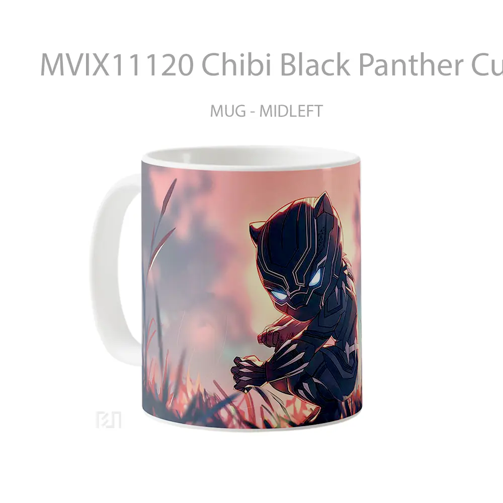 Mug Chibi Black Panther Cute Marvel Koleksi Mug Film dan Komik - All-side / Desain