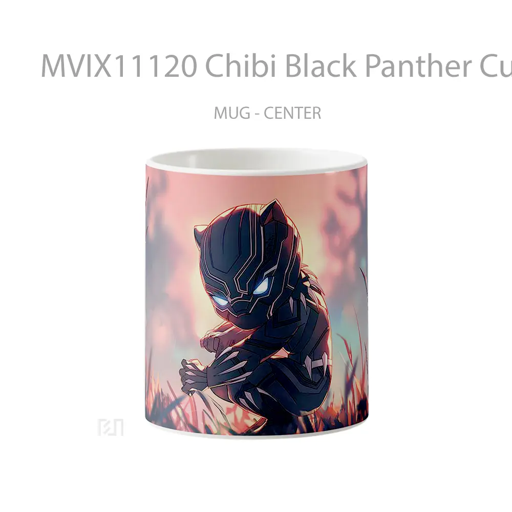 Mug Chibi Black Panther Cute Marvel Koleksi Mug Film dan Komik