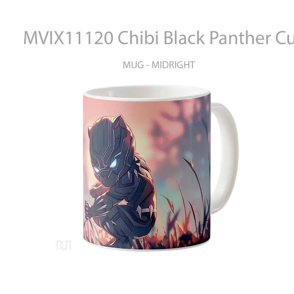 Mug Chibi Black Panther Cute Marvel Koleksi Mug Film dan Komik - All-side / Desain
