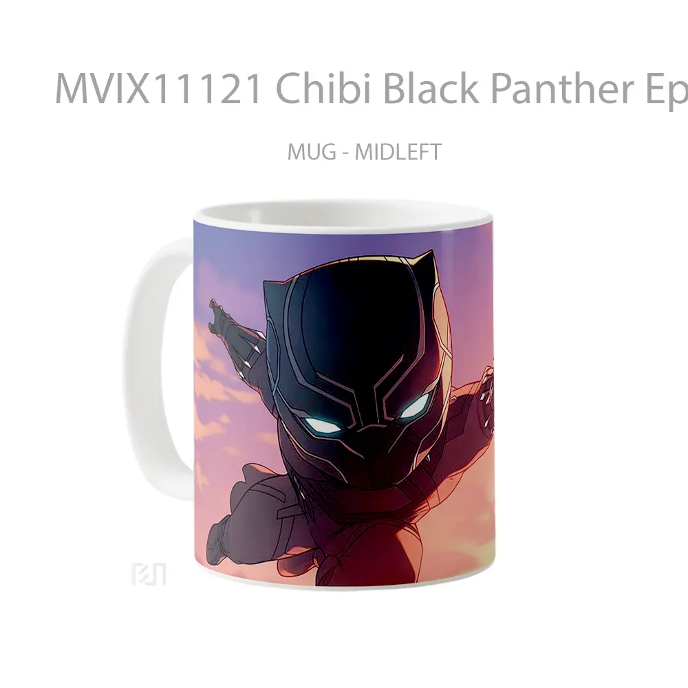 Mug Chibi Black Panther Epic Jump Mug Aesthetic Koleksi Spesial - All-side / Desain