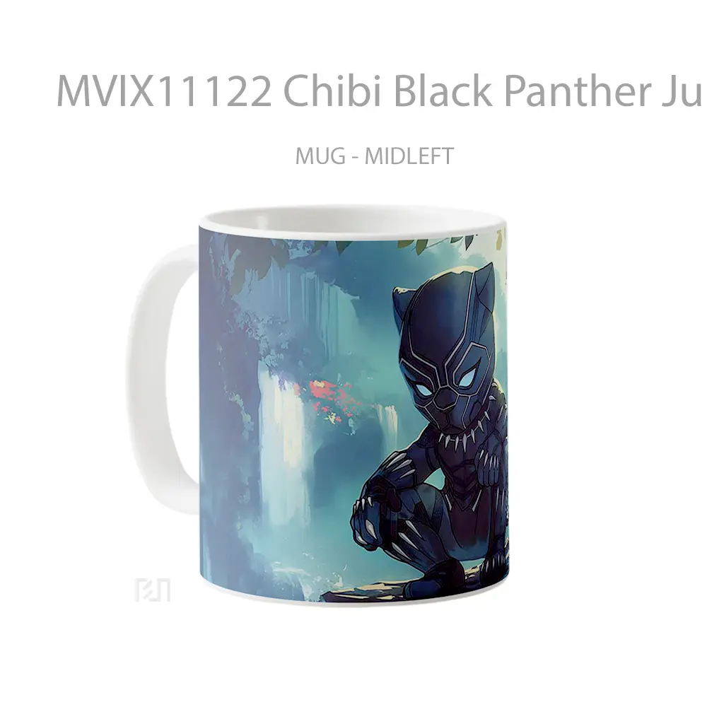 Mug Chibi Black Panther Jungle Koleksi Mug Limited Edition - All-side / Desain