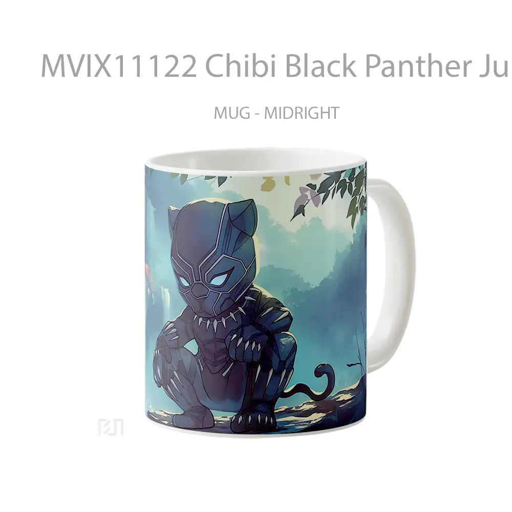 Mug Chibi Black Panther Jungle Koleksi Mug Limited Edition - All-side / Desain