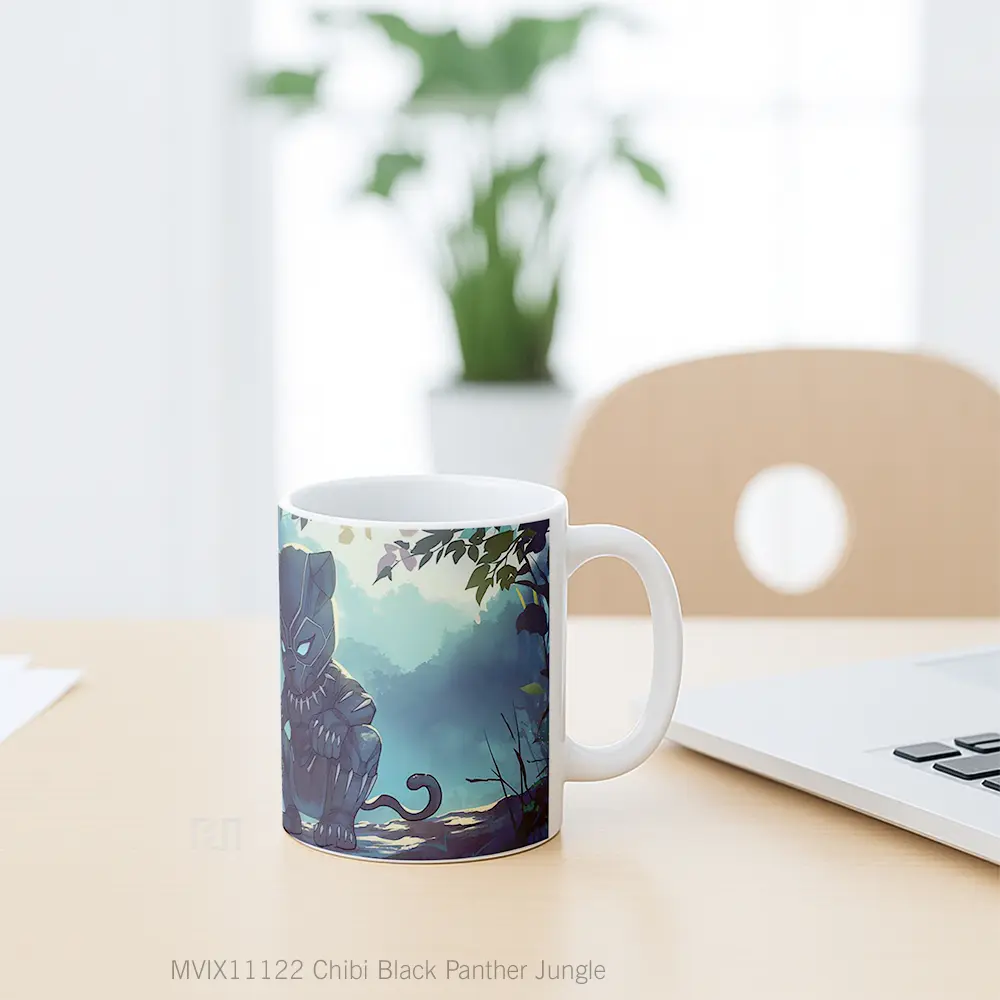 Mug Chibi Black Panther Jungle Koleksi Mug Limited Edition - All-side / Desain