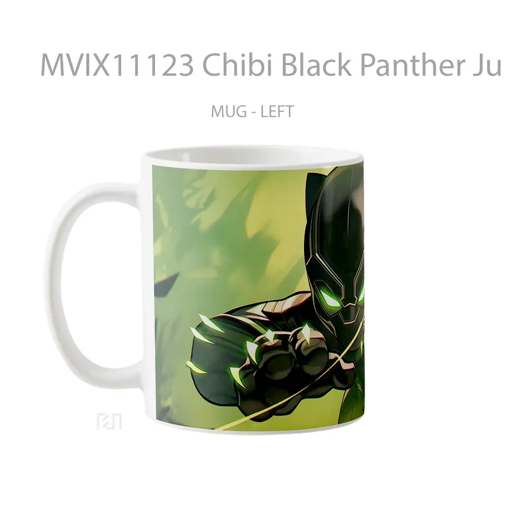 Mug Chibi Black Panther Jungle Leap Koleksi Mug Limited Edition - All-side / Desain