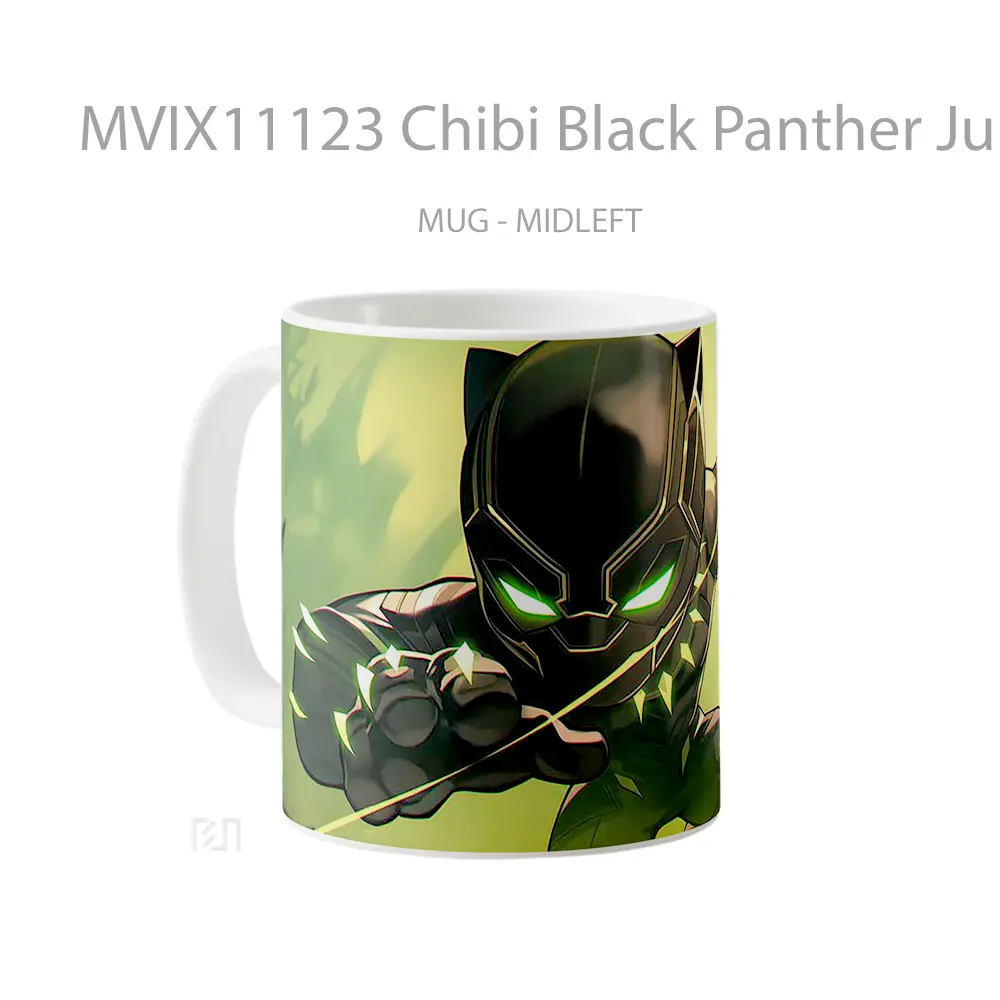 Mug Chibi Black Panther Jungle Leap Koleksi Mug Limited Edition - All-side / Desain