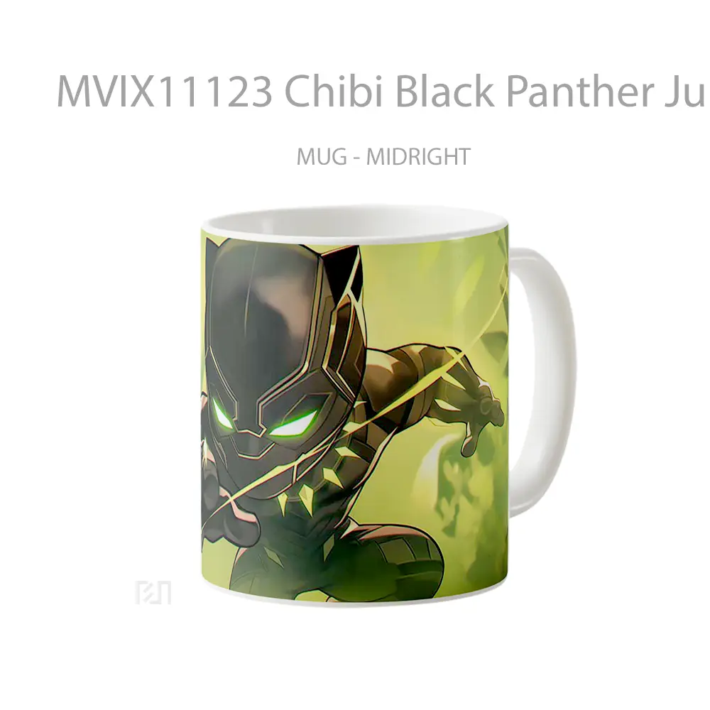 Mug Chibi Black Panther Jungle Leap Koleksi Mug Limited Edition - All-side / Desain