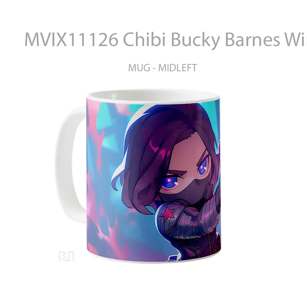 Mug Chibi Bucky Barnes Winter Soldier Gelas Keramik Desain Unik - All-side / Desain
