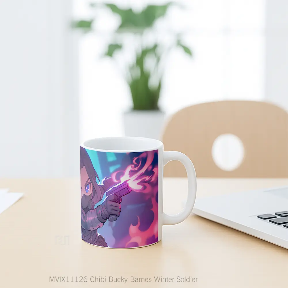 Mug Chibi Bucky Barnes Winter Soldier Gelas Keramik Desain Unik - All-side / Desain