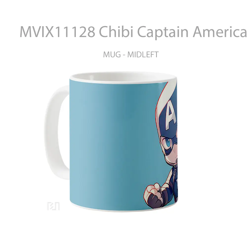 Mug Chibi Captain America With Shield Hadiah Lucu dan Menarik - All-side / Desain
