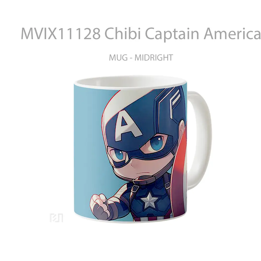 Mug Chibi Captain America With Shield Hadiah Lucu dan Menarik - All-side / Desain