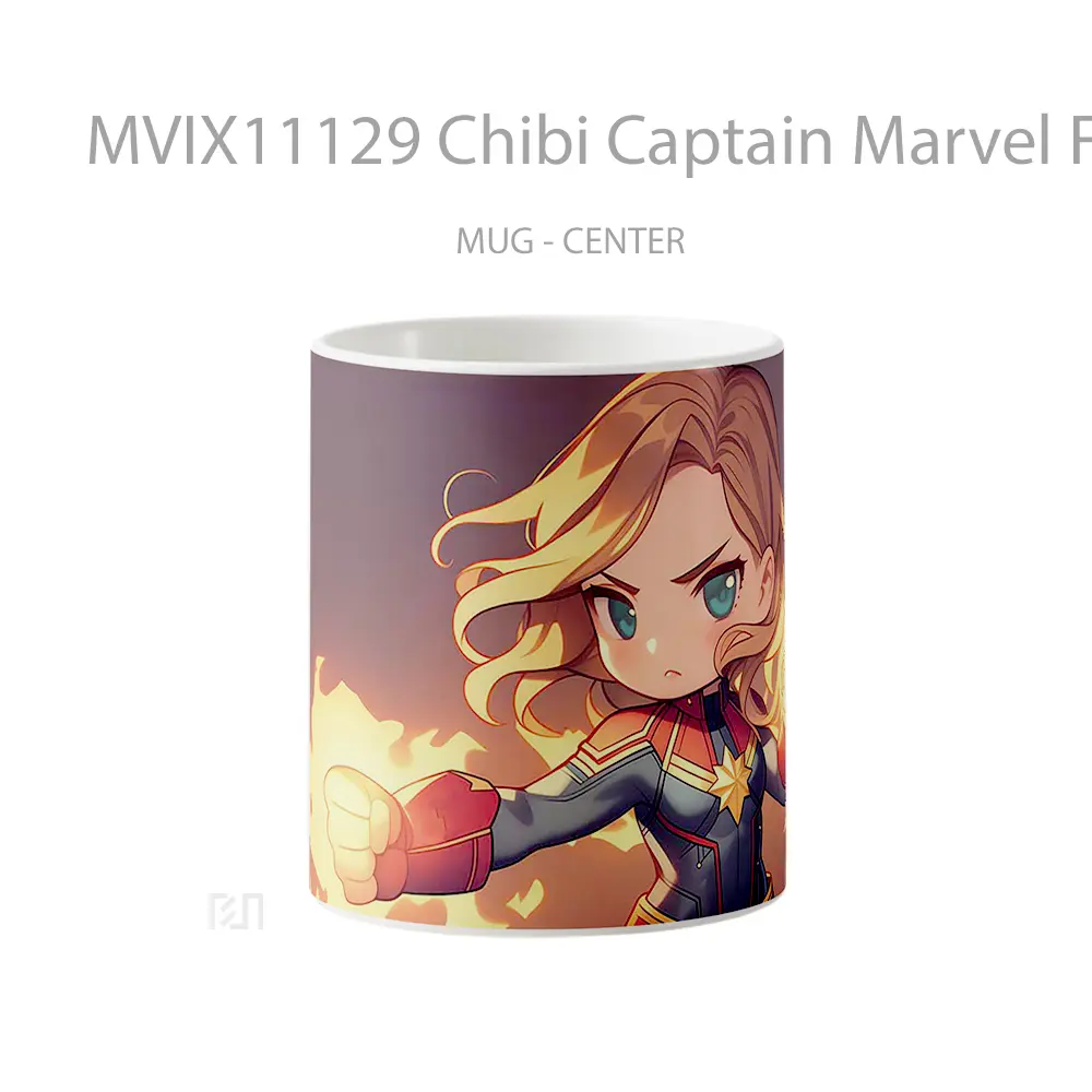 Mug Chibi Captain Marvel Fire Fist Koleksi Mug Film dan Komik