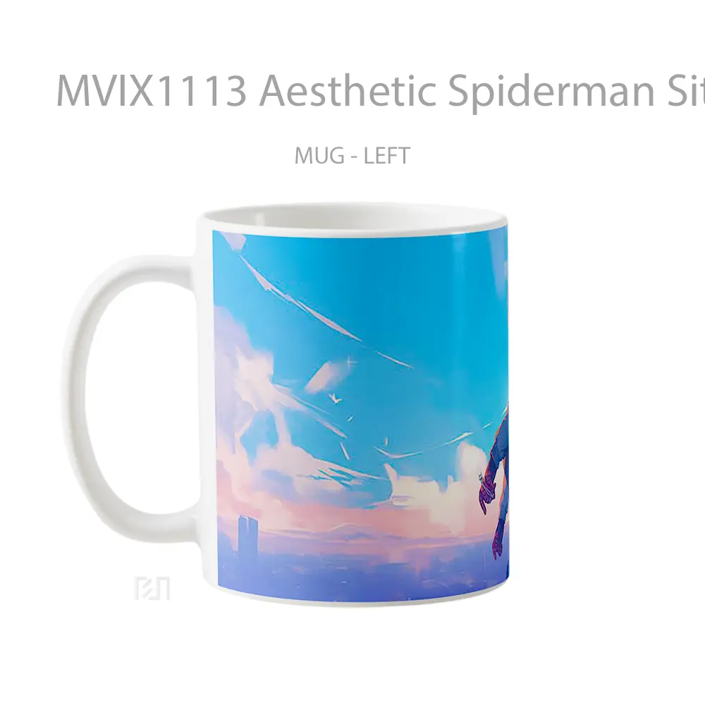 Mug Aesthetic Spiderman Sitting At Window Koleksi Mug Film dan Komik - All-side / Desain