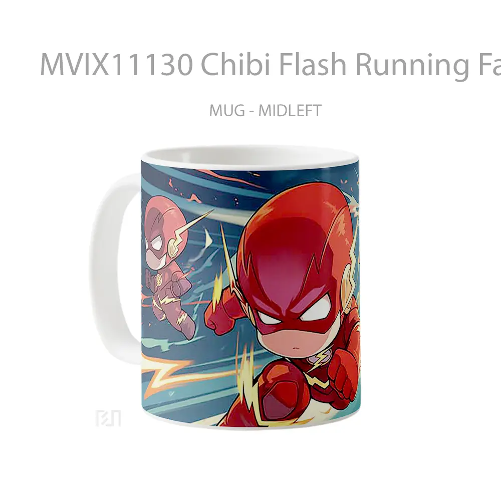 Mug Chibi Flash Running Fast Mug Aesthetic Koleksi Spesial - All-side / Desain