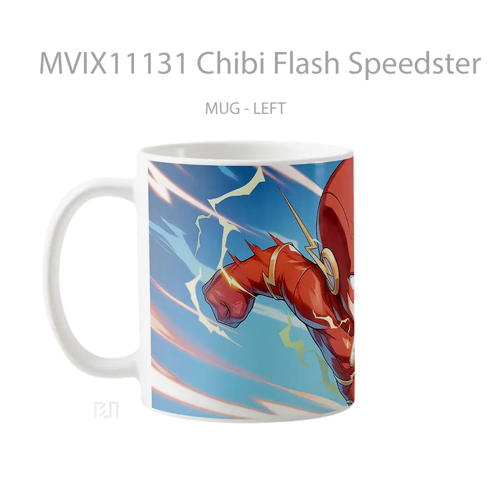 Mug Chibi Flash Speedster Hadiah Lucu dan Menarik - All-side / Desain