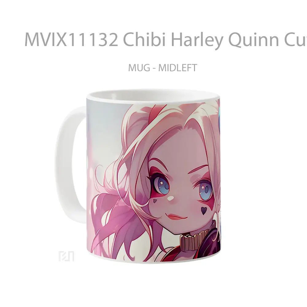Mug Chibi Harley Quinn Cute Portrait Mug Aesthetic Koleksi Spesial - All-side / Desain