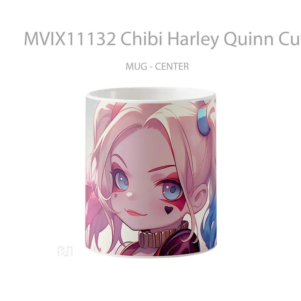 Mug Chibi Harley Quinn Cute Portrait Mug Aesthetic Koleksi Spesial
