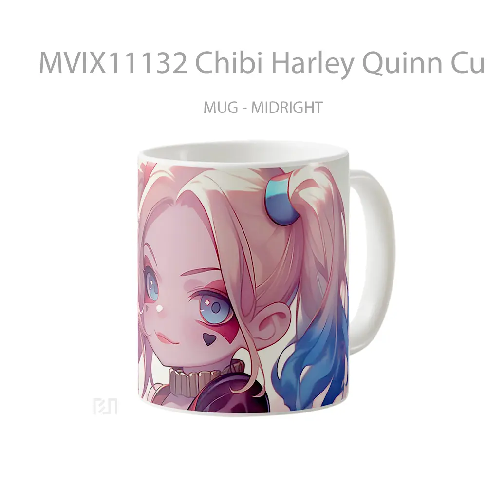Mug Chibi Harley Quinn Cute Portrait Mug Aesthetic Koleksi Spesial - All-side / Desain