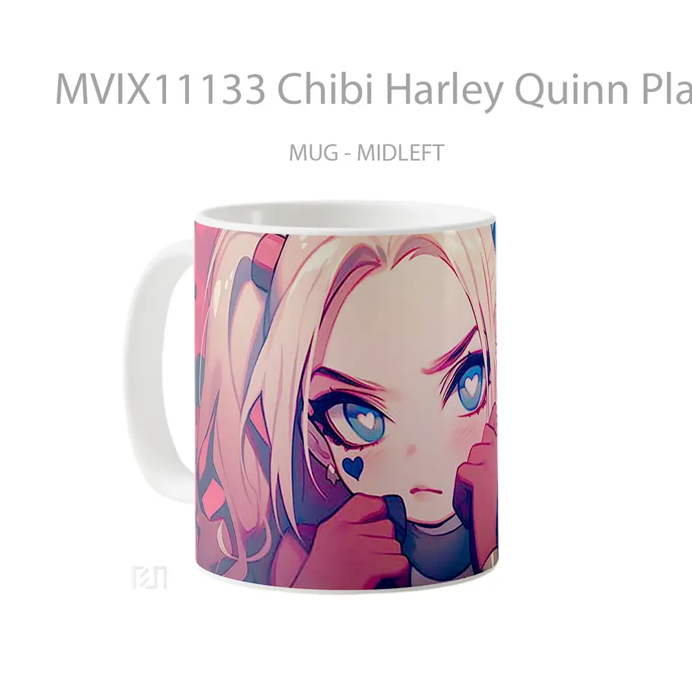 Mug Chibi Harley Quinn Playful Hadiah Lucu dan Menarik - All-side / Desain