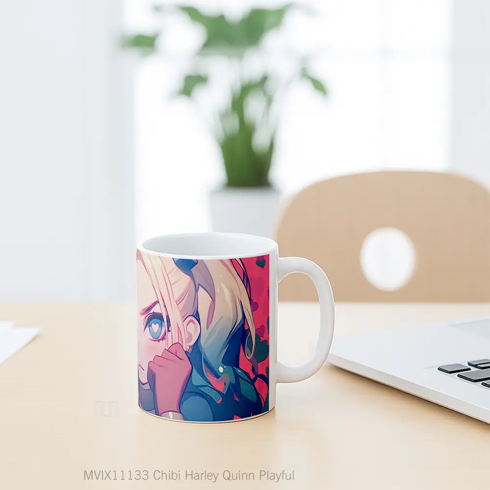 Mug Chibi Harley Quinn Playful Hadiah Lucu dan Menarik - All-side / Desain