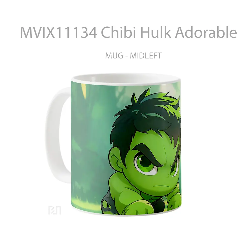 Mug Chibi Hulk Adorable Gelas Keramik Desain Unik - All-side / Desain