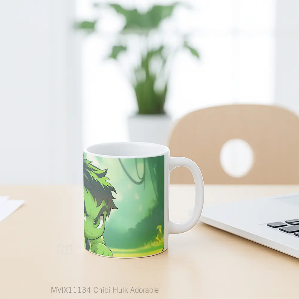 Mug Chibi Hulk Adorable Gelas Keramik Desain Unik - All-side / Desain