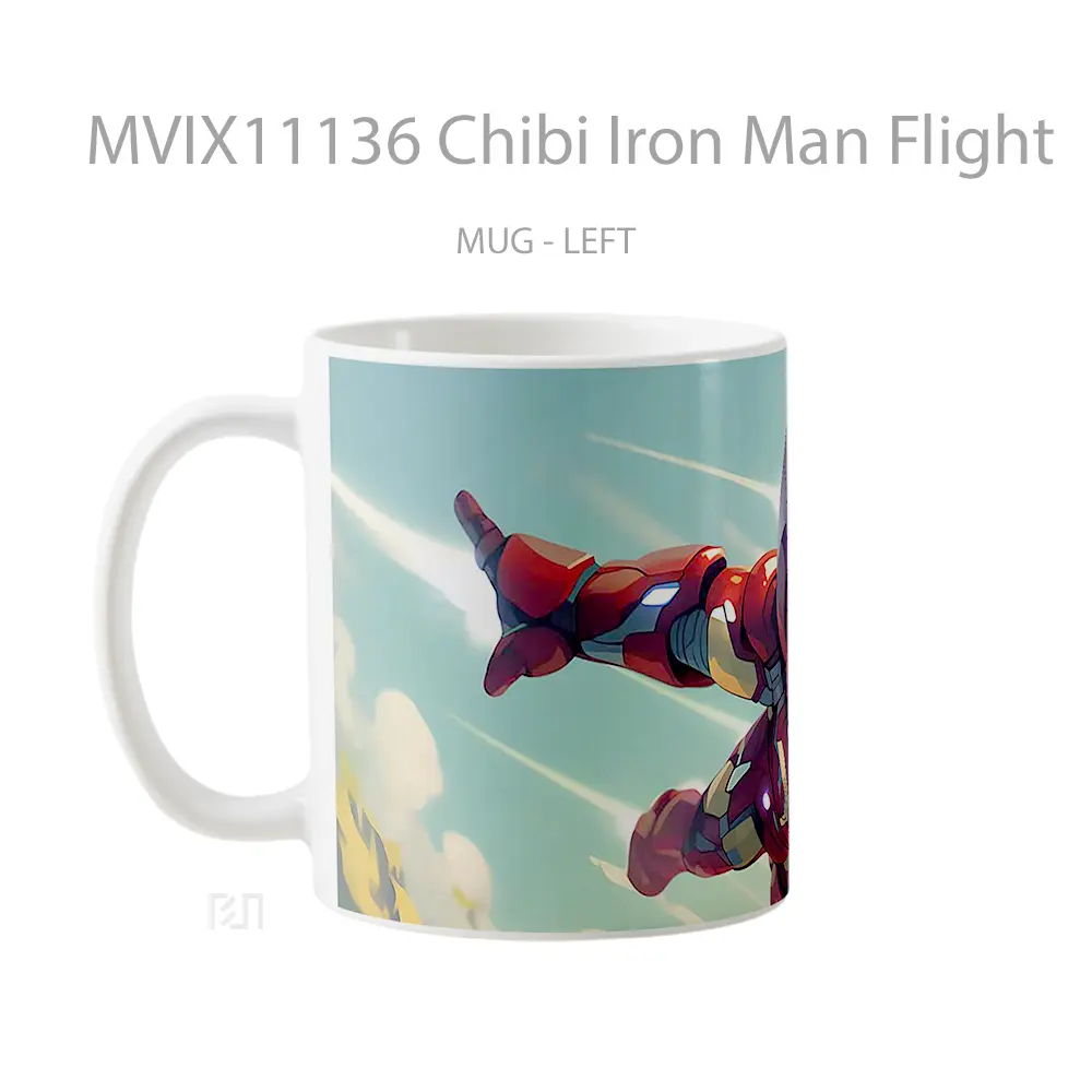 Mug Chibi Iron Man Flight Koleksi Mug Film dan Komik - All-side / Desain