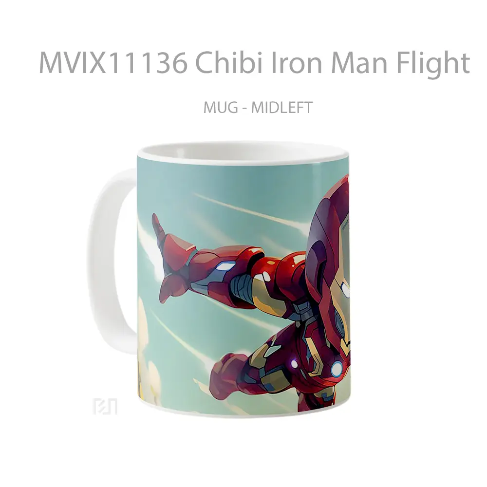 Mug Chibi Iron Man Flight Koleksi Mug Film dan Komik - All-side / Desain