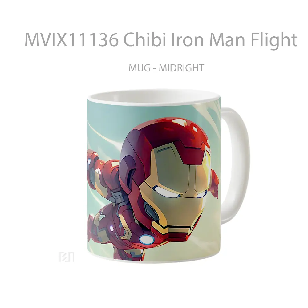 Mug Chibi Iron Man Flight Koleksi Mug Film dan Komik - All-side / Desain