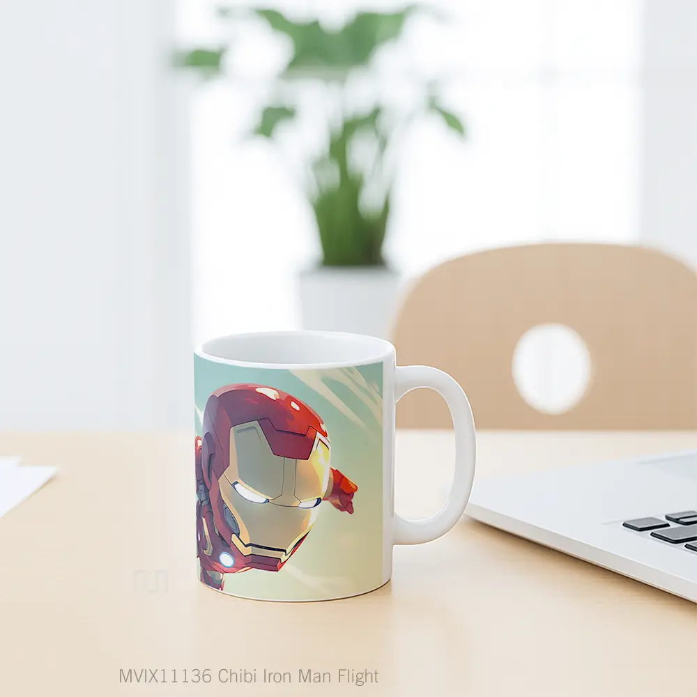 Mug Chibi Iron Man Flight Koleksi Mug Film dan Komik - All-side / Desain