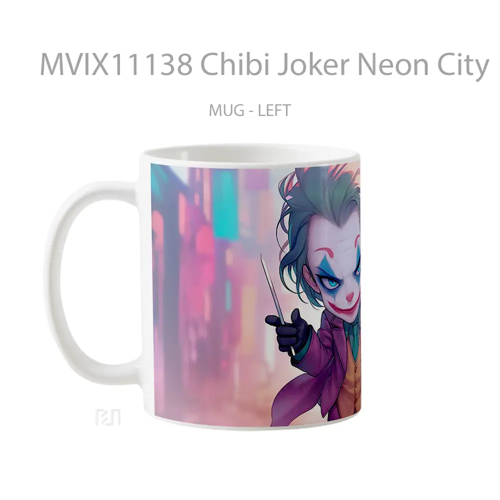 Mug Chibi Joker Neon City Koleksi Mug Film dan Komik - All-side / Desain
