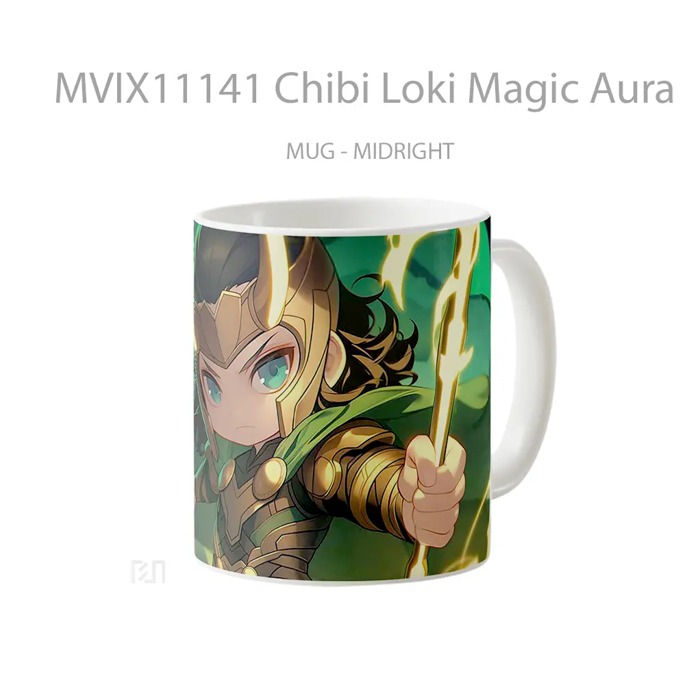 Mug Chibi Loki Magic Aura Hadiah Lucu dan Menarik - All-side / Desain