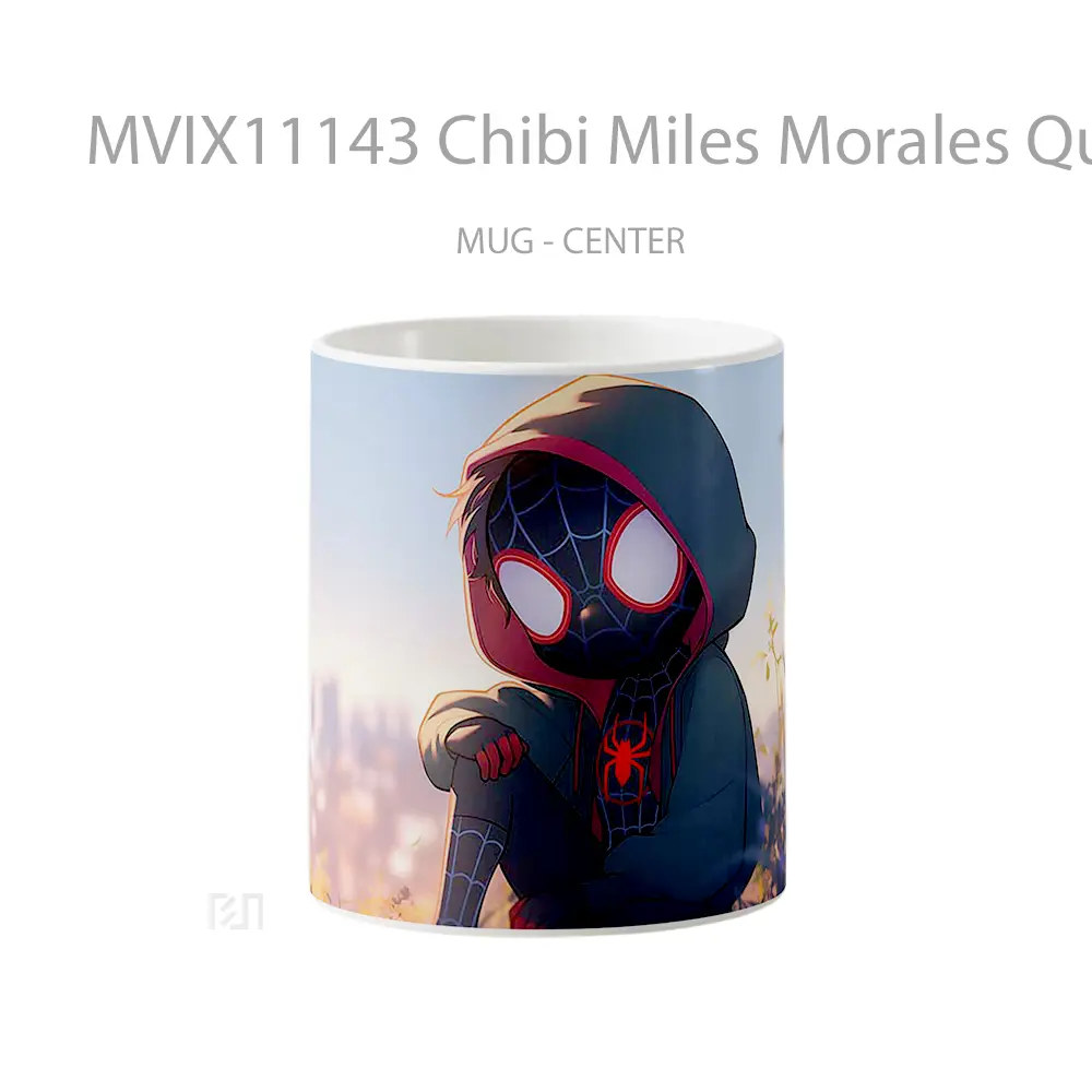 Mug Chibi Miles Morales Quiet City Scene Hadiah Lucu dan Menarik