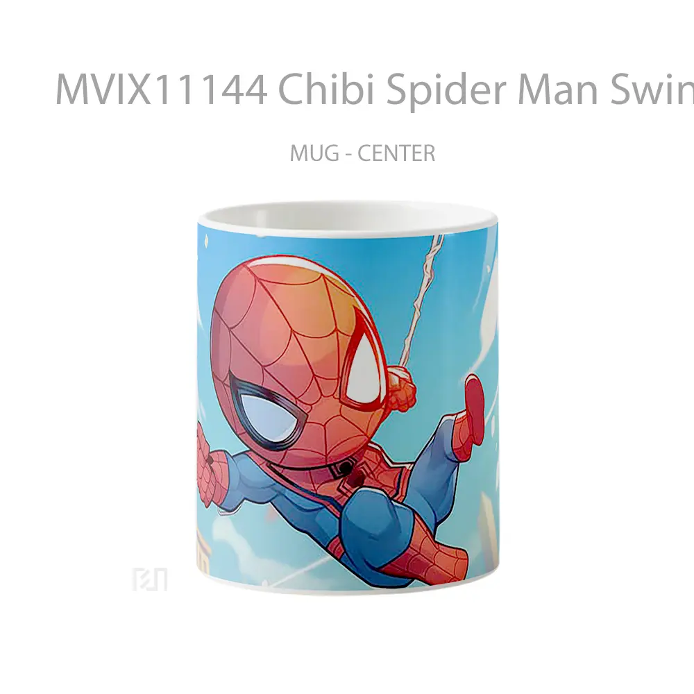 Mug Chibi Spider Man Swinging Mug Aesthetic Koleksi Spesial