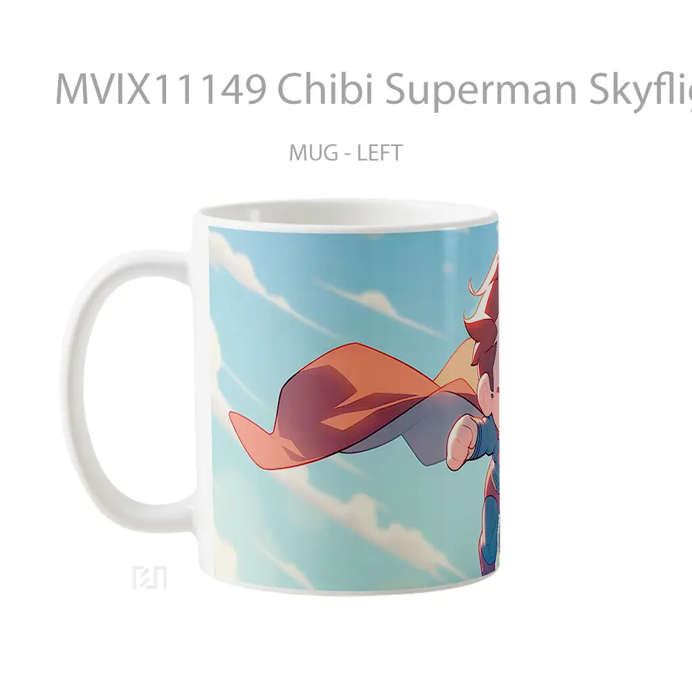 Mug Chibi Superman Skyflight Koleksi Mug Film dan Komik - All-side / Desain