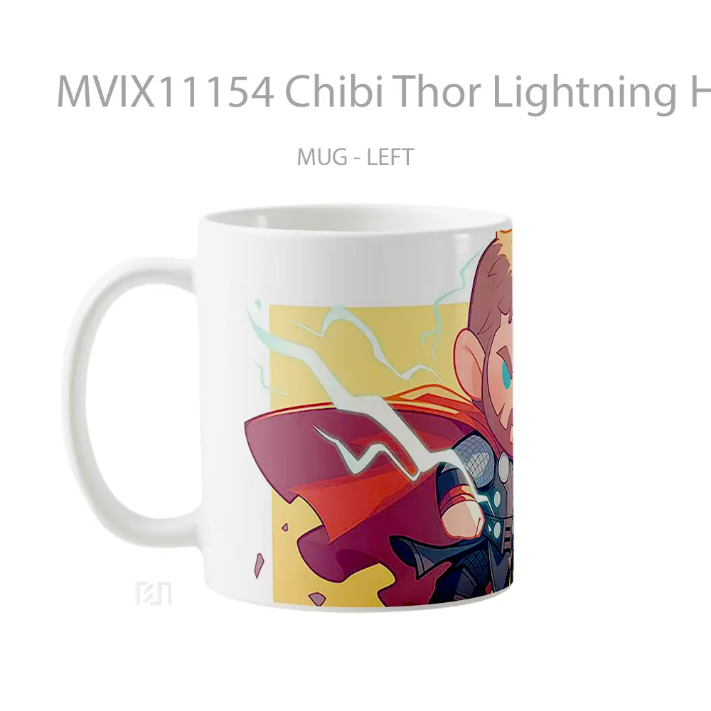 Mug Chibi Thor Lightning Hammer Mug Aesthetic Koleksi Spesial - All-side / Desain