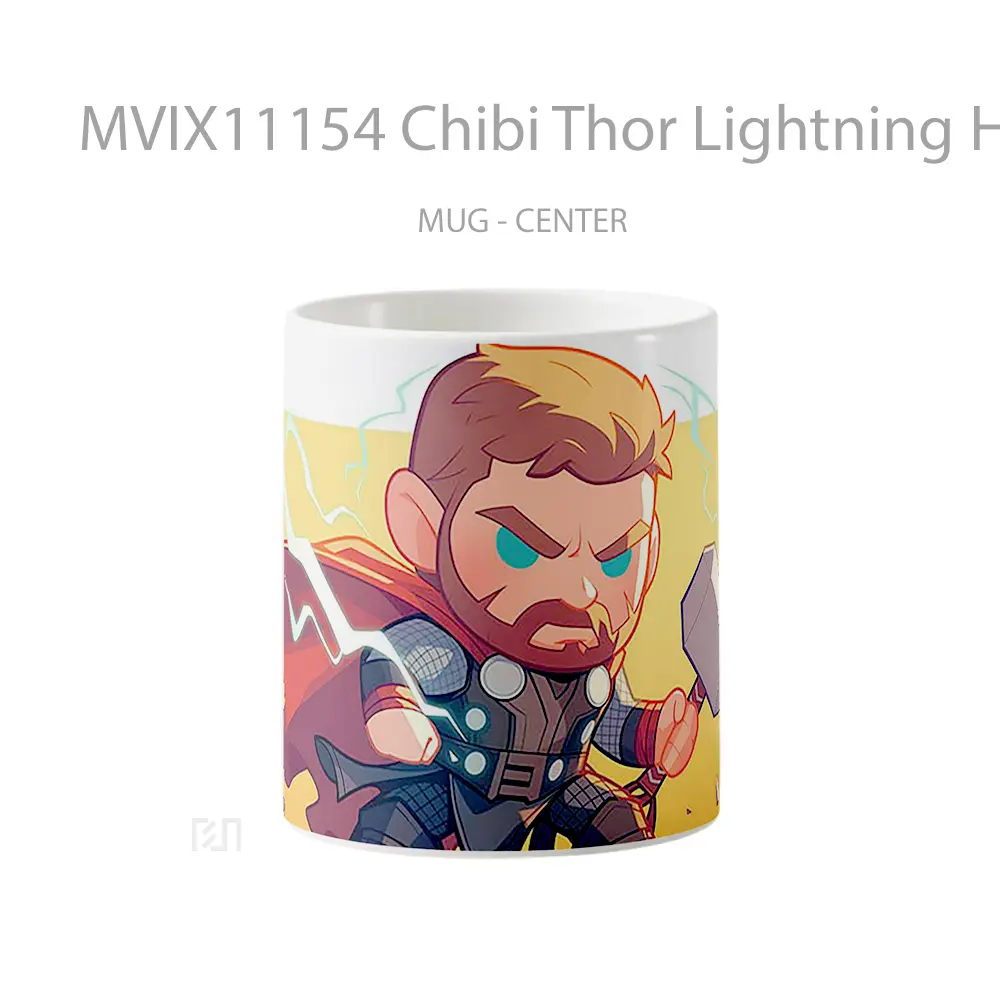Mug Chibi Thor Lightning Hammer Mug Aesthetic Koleksi Spesial