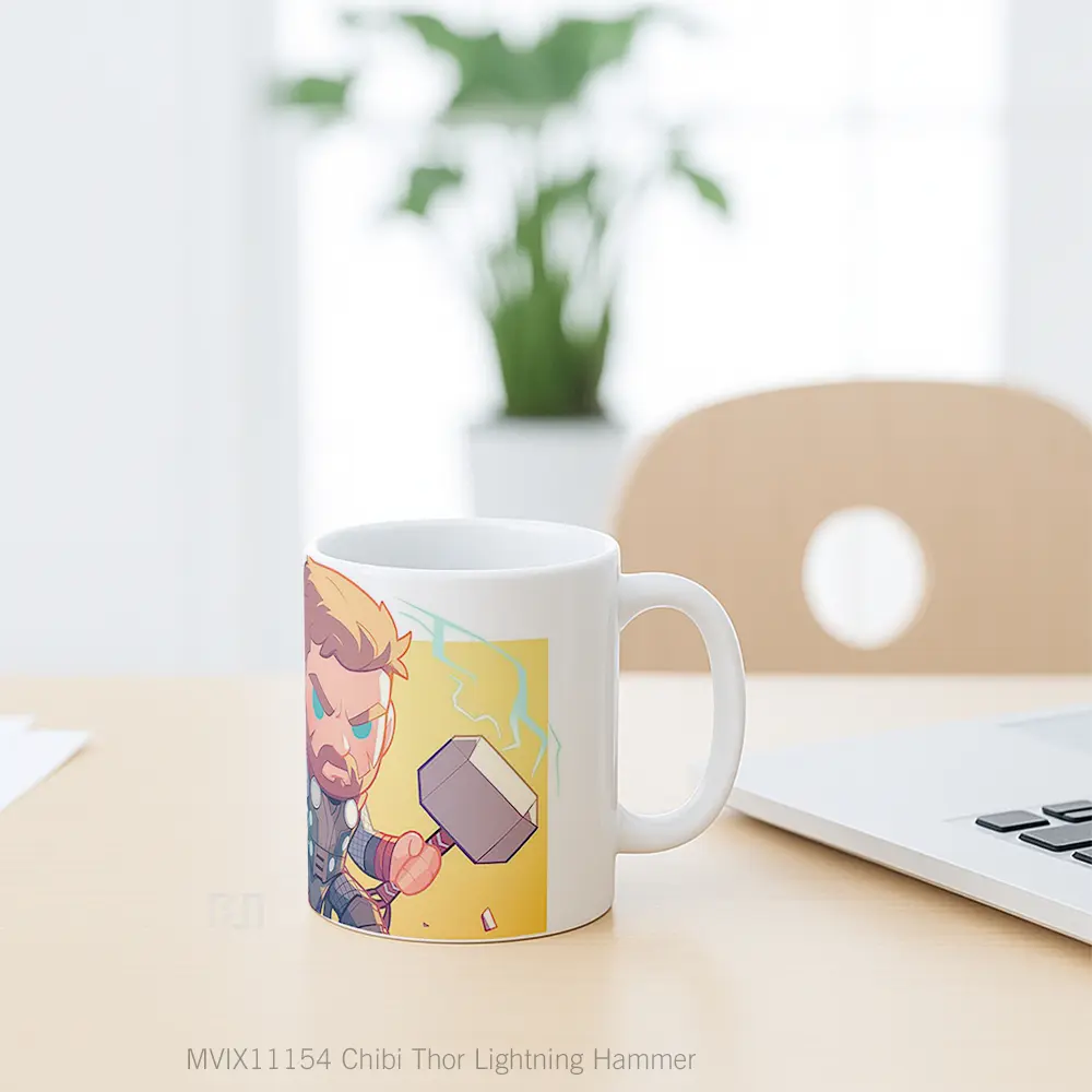 Mug Chibi Thor Lightning Hammer Mug Aesthetic Koleksi Spesial - All-side / Desain