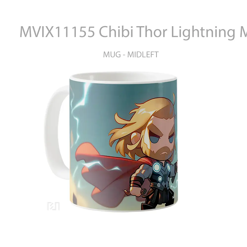 Mug Chibi Thor Lightning Mjolnir Koleksi Mug Limited Edition - All-side / Desain