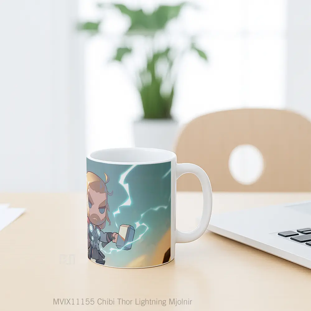 Mug Chibi Thor Lightning Mjolnir Koleksi Mug Limited Edition - All-side / Desain