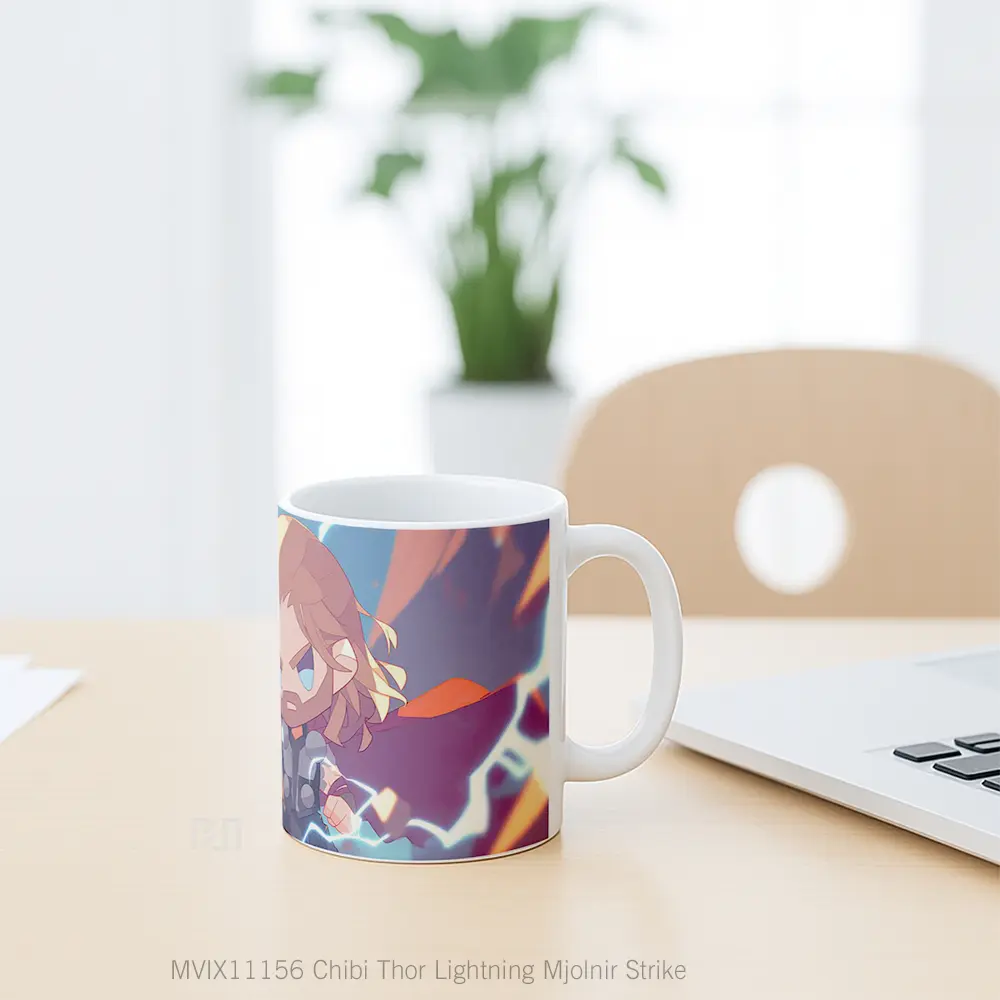Mug Chibi Thor Lightning Mjolnir Strike Hadiah Lucu dan Menarik - All-side / Desain