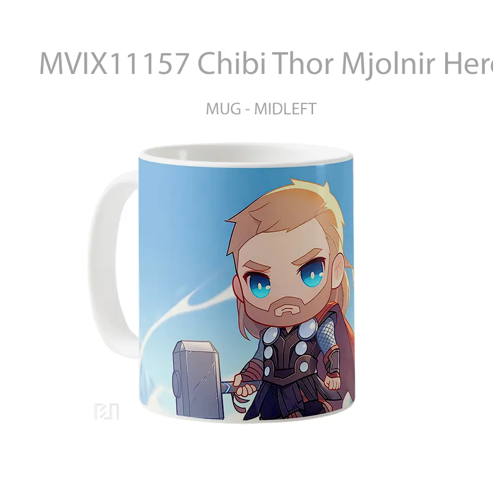 Mug Chibi Thor Mjolnir Heroic Strike Hadiah Unik Anime Lovers - All-side / Desain