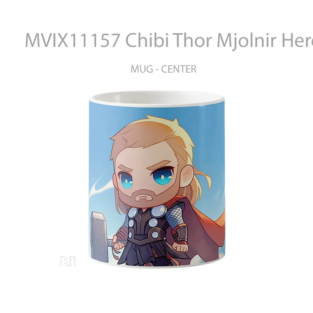 Mug Chibi Thor Mjolnir Heroic Strike Hadiah Unik Anime Lovers